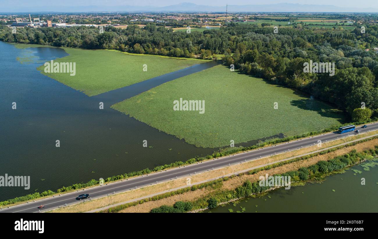 visuelle aerea lago di mezzo mantova Banque D'Images