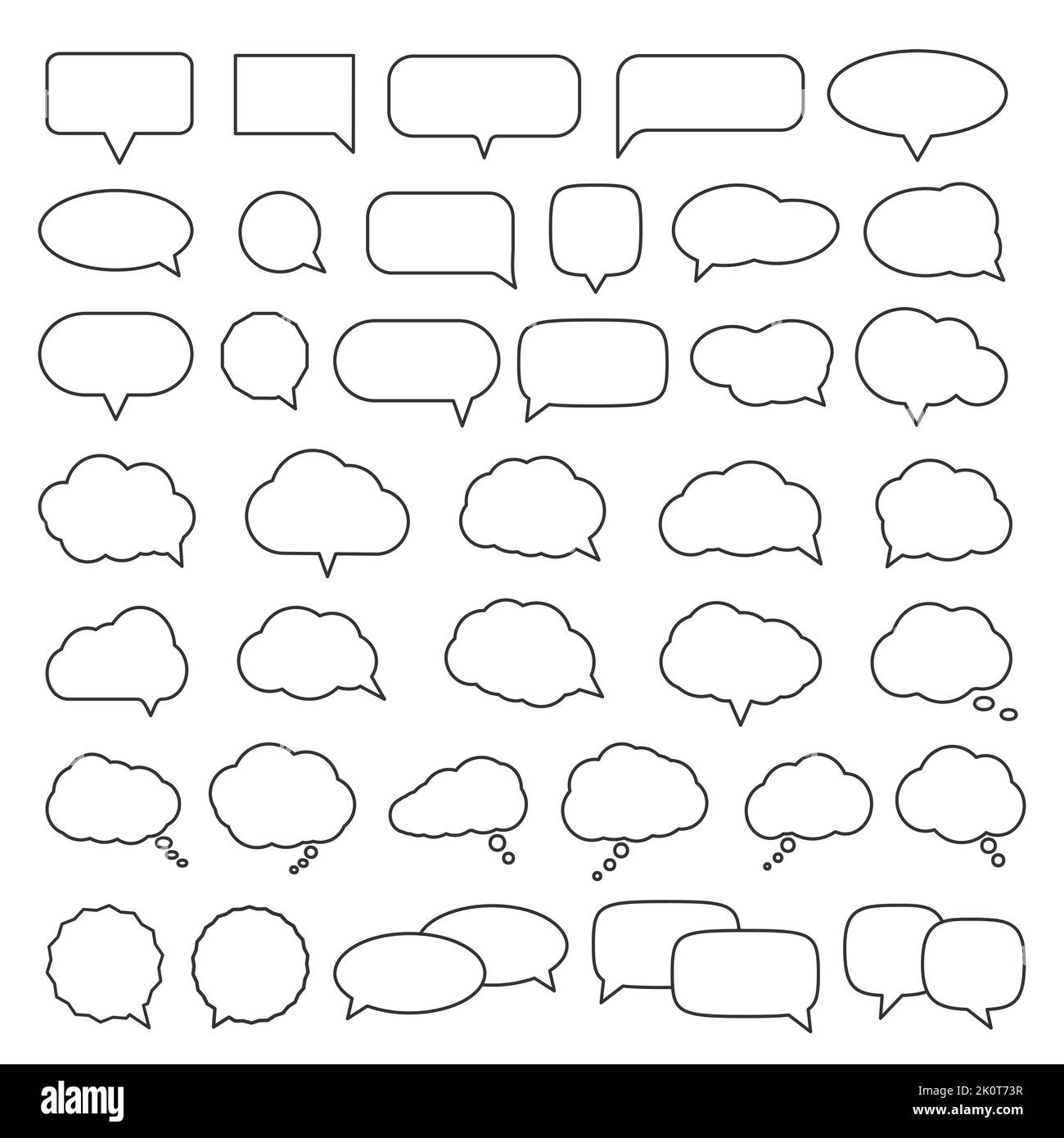 grande collection de bulles de parole isolées sur fond blanc, illustration vectorielle Illustration de Vecteur
