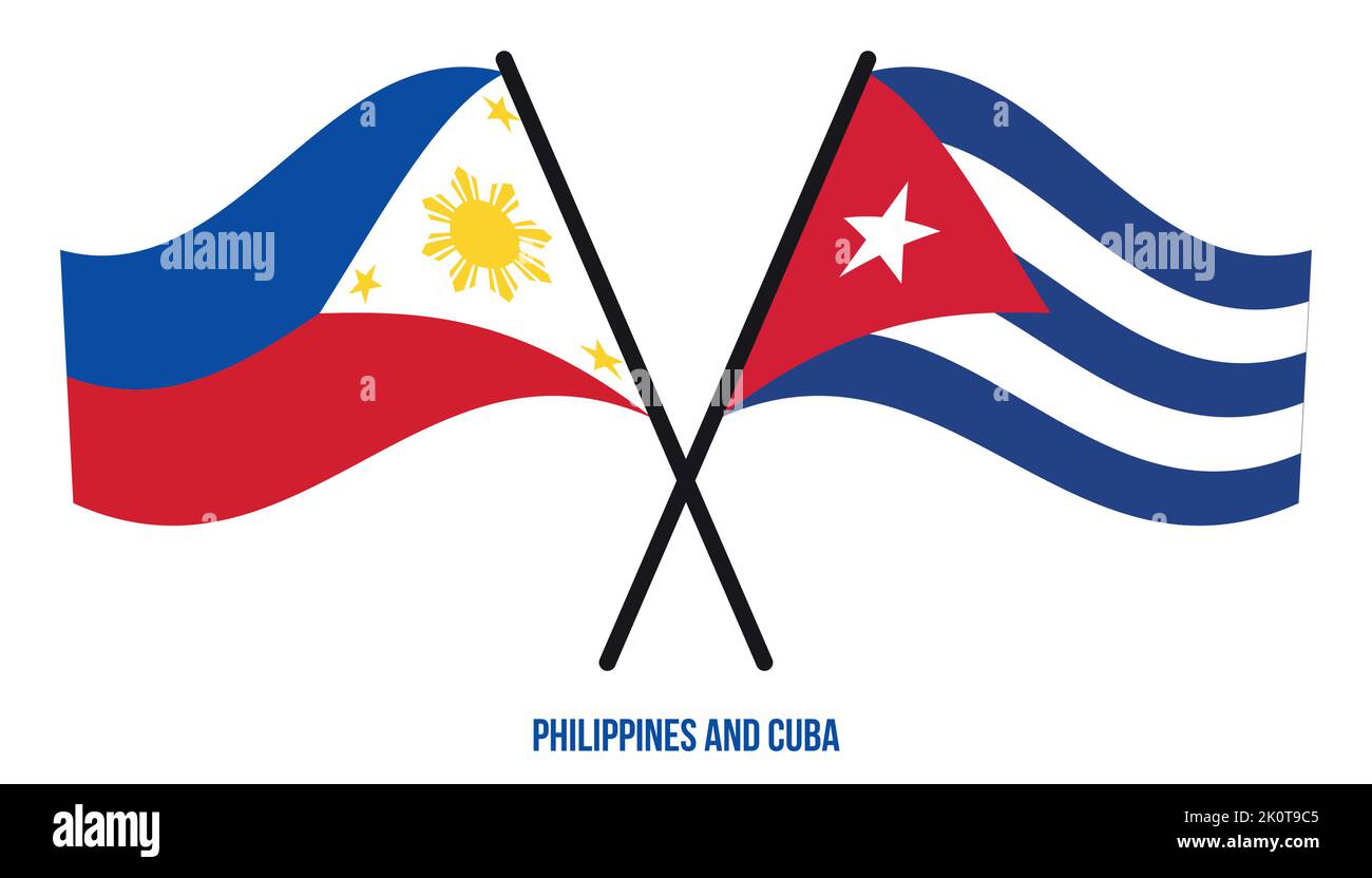 Les Philippines et Cuba drapeaux pour une réunion officielle sur fond de  carte du monde Image Vectorielle Stock - Alamy