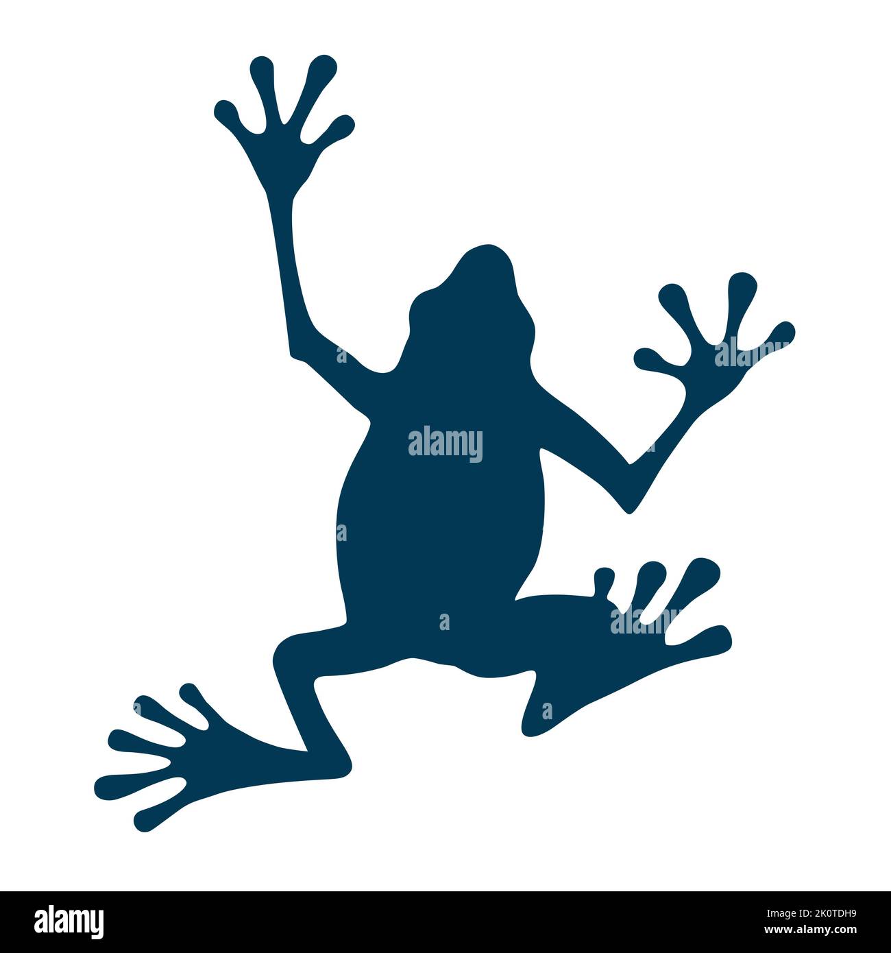Silhouette d'une grenouille bleue Illustration de Vecteur
