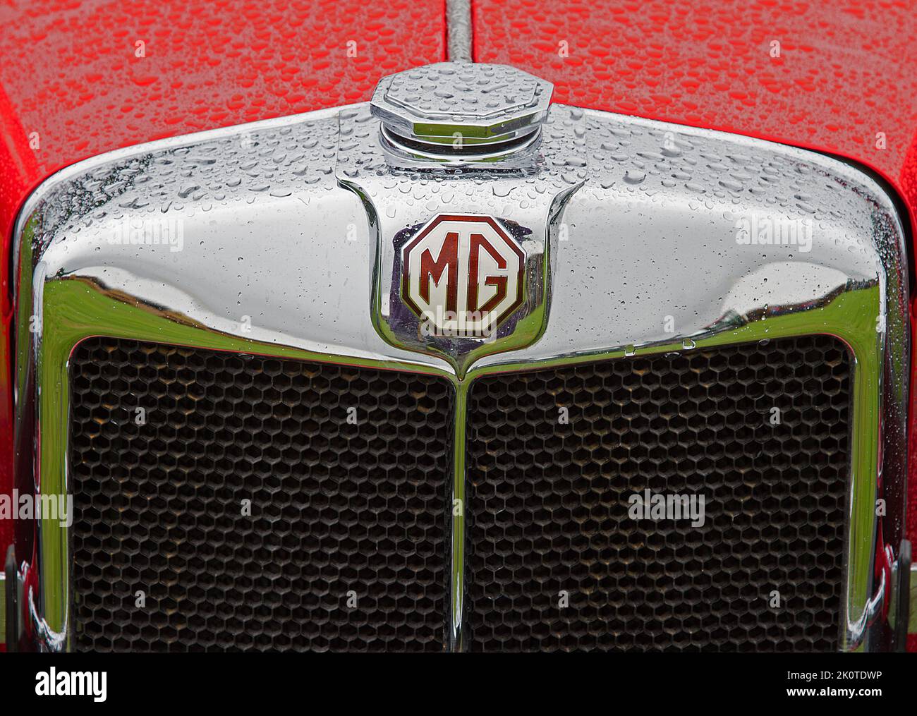 Radiateur et badge de capot de voiture mg vintage Banque D'Images