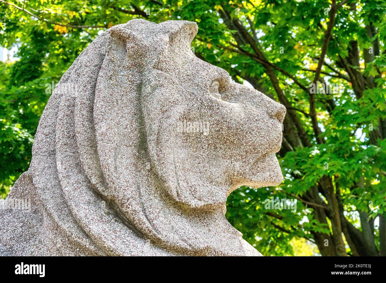 Stone Lion sculpture, édifice du gouvernement de l'Ontario dans Exhibition place, Toronto, Canada Banque D'Images