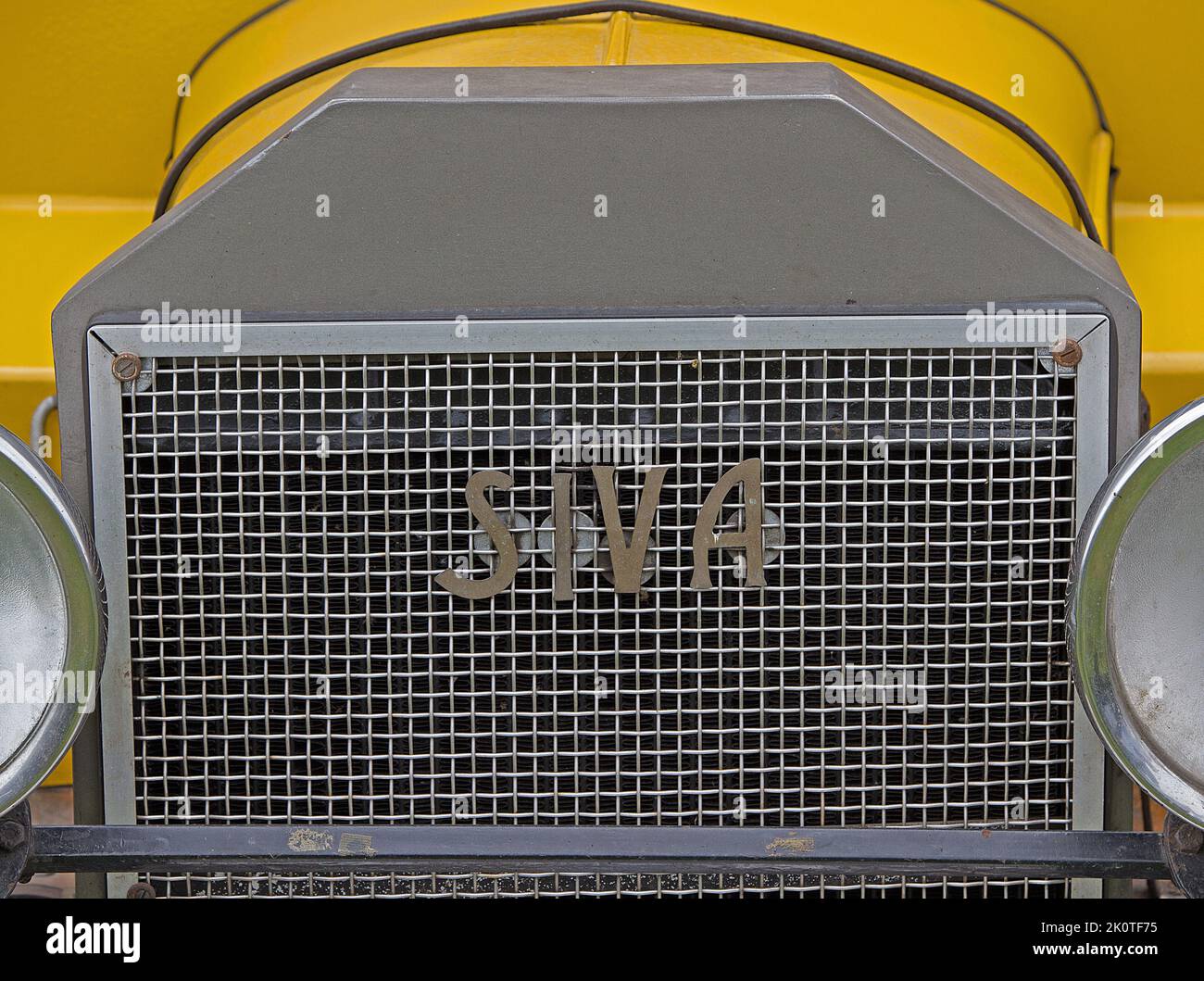 Radiateur et badge de capot de voiture SIVA vintage Banque D'Images