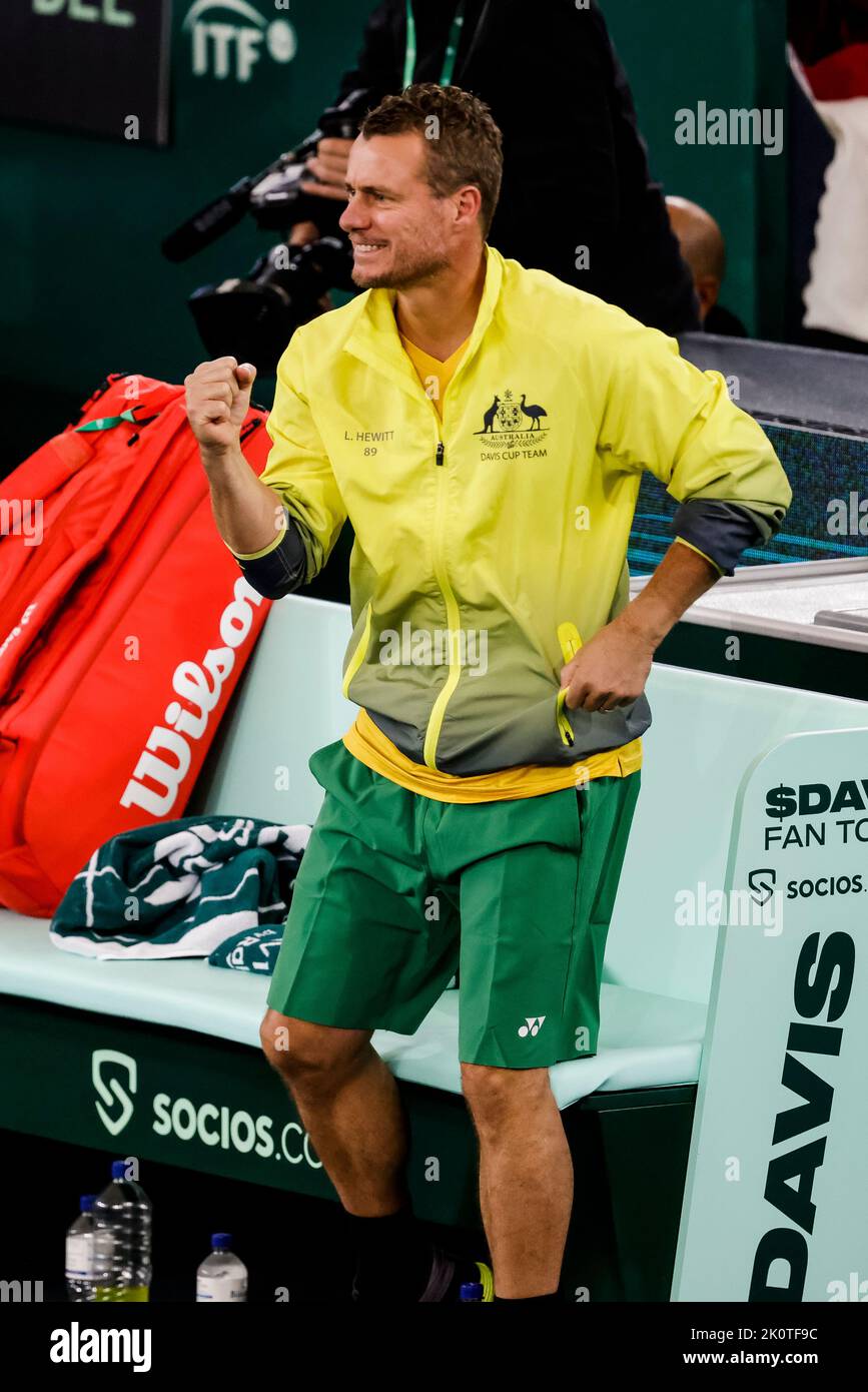 Hambourg, Allemagne, 13th septembre 2022. Lleyton Hewitt est en action lors du match de groupe entre la Belgique et l'Australie lors de la finale de la coupe Davis 2022 à Hambourg, en Allemagne. Crédit photo: Frank Molter/Alamy Live News Banque D'Images