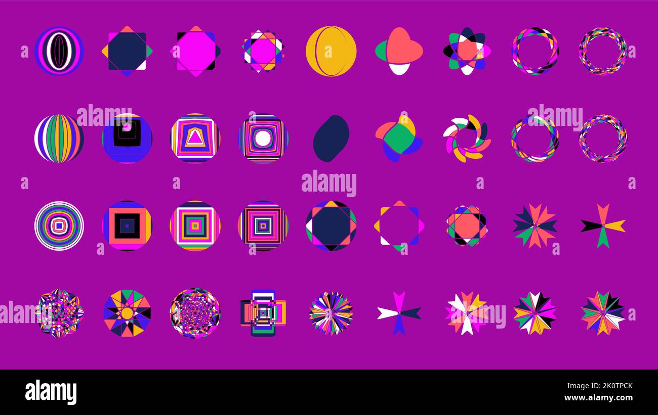 Collection de formes vectorielles abstraites d'éléments graphiques audacieux et de formes simples. Illustration de Vecteur
