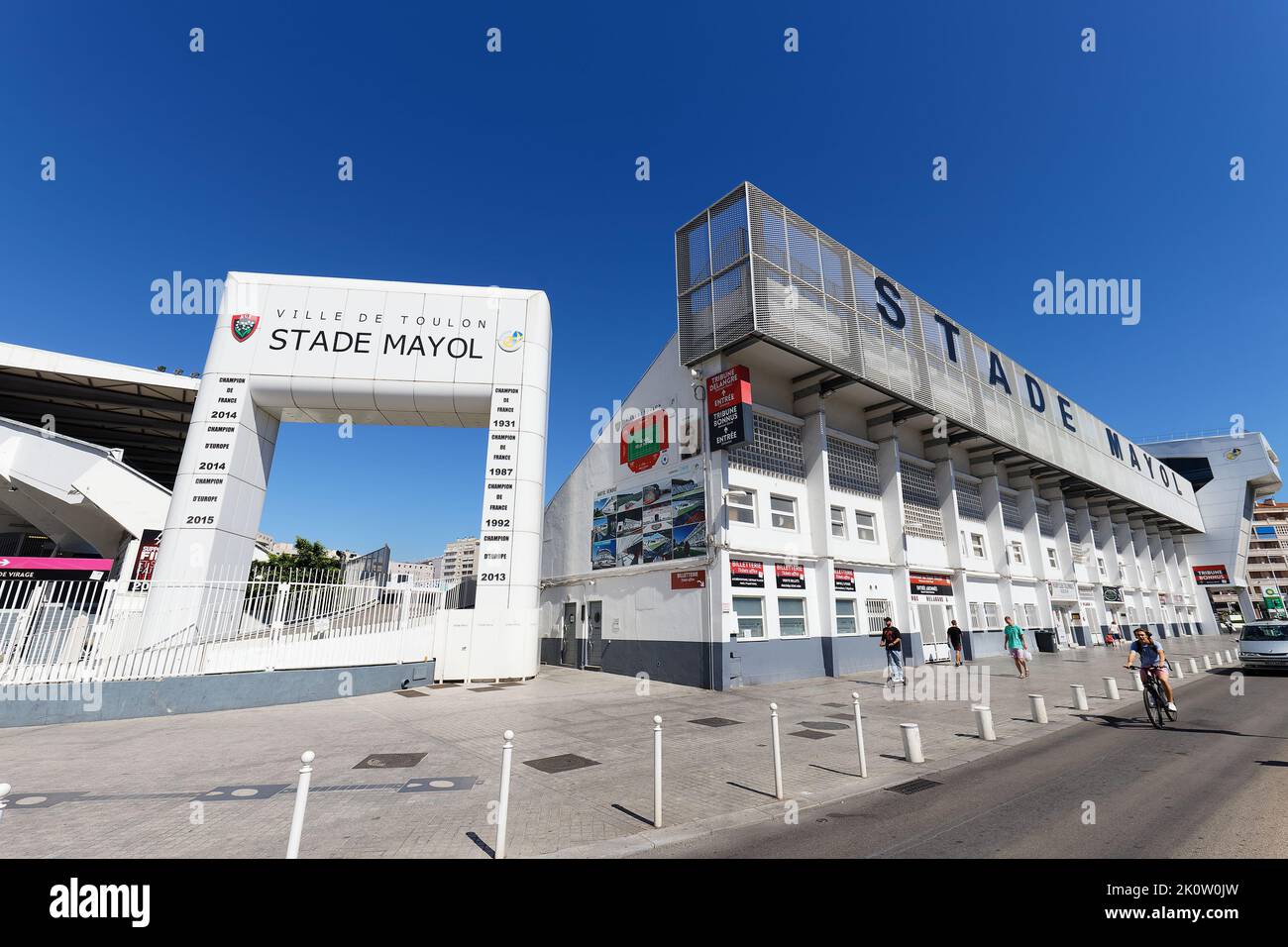 Le Stade Mayol est un stade polyvalent situé à Toulon, en France. Il est actuellement utilisé principalement pour les matches de rugby et est le stade de base de RC Banque D'Images