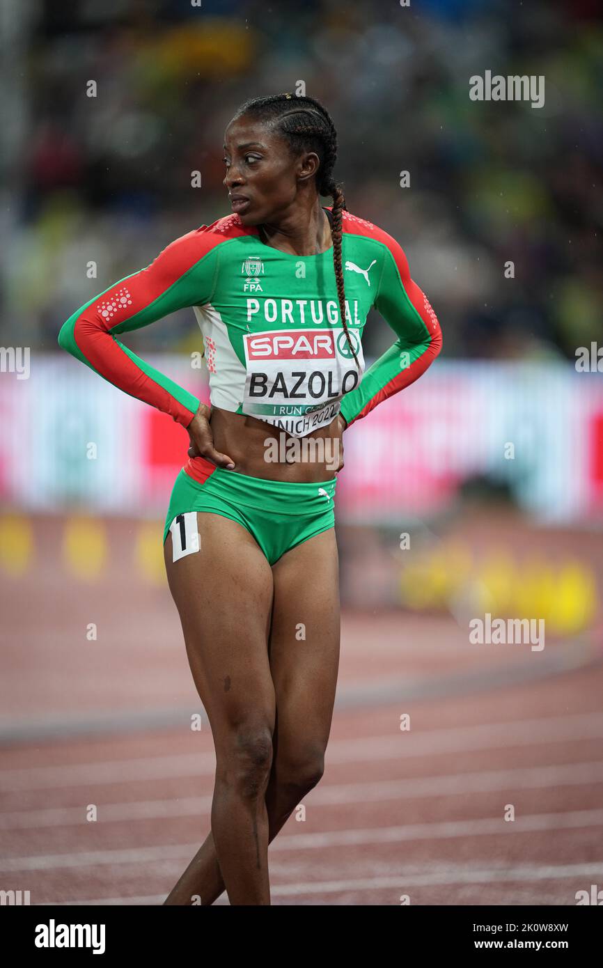 Dorcas Bazolo Lorene participant aux 200 mètres des championnats européens d'athlétisme à Munich 2022. Banque D'Images