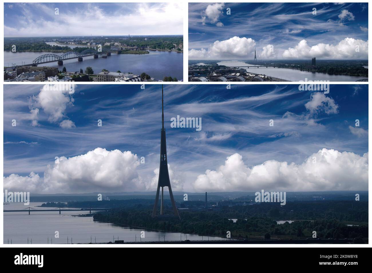 Vue panoramique de Riga (Lettonie), c'est la plus grande ville des républiques baltes et le principal centre culturel, politique et économique de la région Banque D'Images