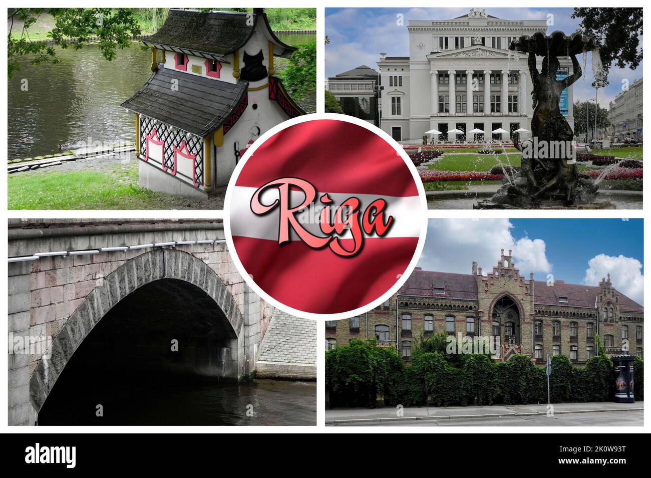 La belle ville de Riga (Lettonie), est la plus grande ville des républiques baltes et est le principal centre culturel, politique et économique de la région Banque D'Images