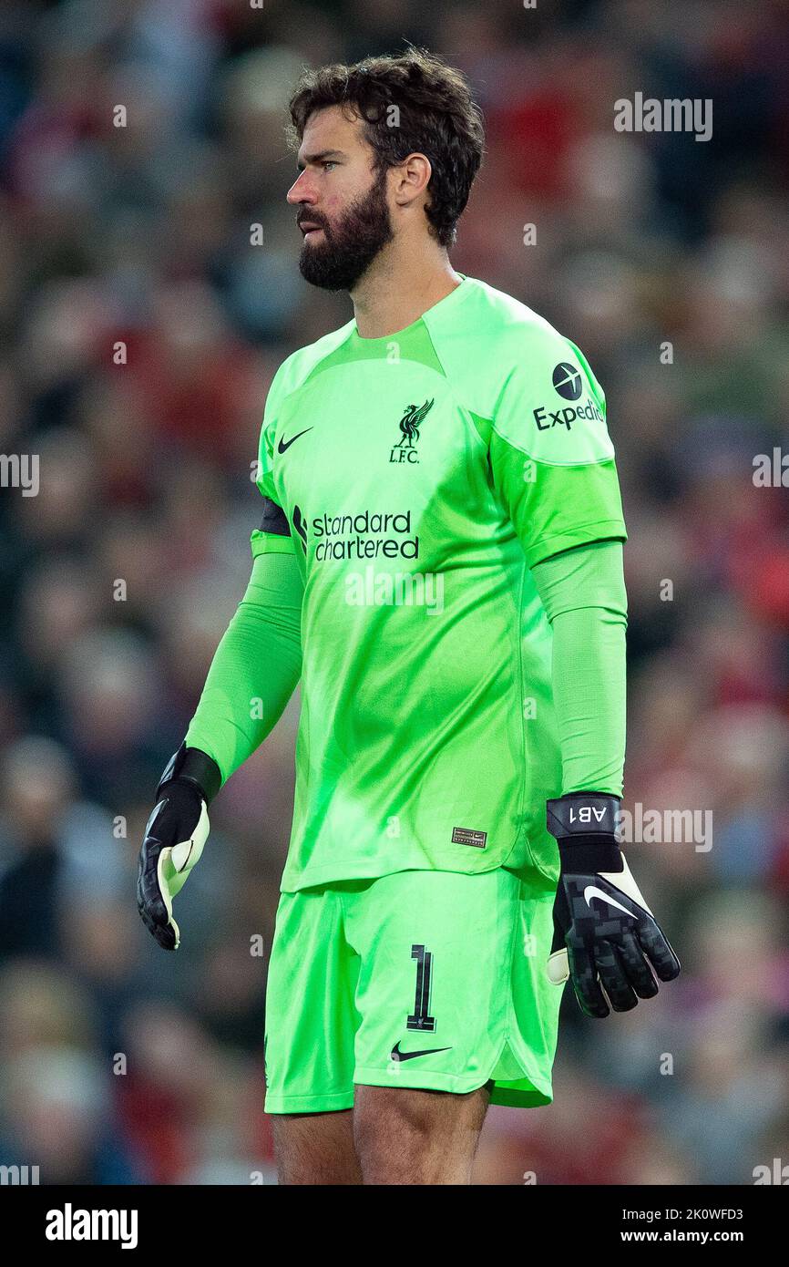 Alisson Becker #1 de Liverpool lors du match de l'UEFA Champions League Liverpool contre Ajax à Anfield, Liverpool, Royaume-Uni, 13th septembre 2022 (photo de Phil Bryan/News Images) Banque D'Images