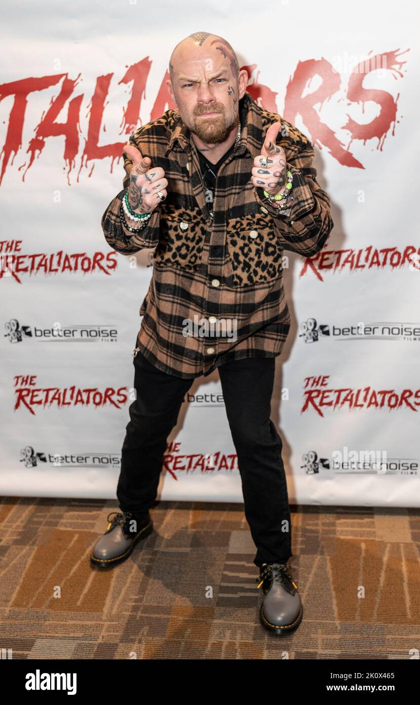 New York, États-Unis. 13th septembre 2022. Ivan Moody du groupe Five Finger Death Punch assiste à la projection en avant-première des Retaliators au Cinepolis Chelsea à New York sur 13 septembre 2022. (Photo de Lev Radin/Sipa USA) crédit: SIPA USA/Alay Live News Banque D'Images