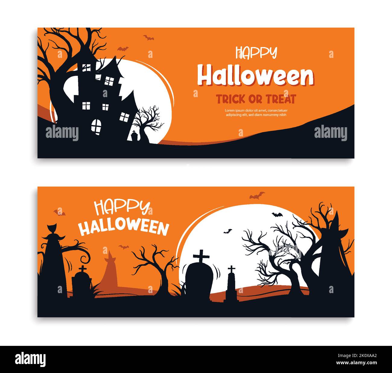 Arrière-plan des cartes de voeux pour Halloween. Modèle d'illustration d'Halloween pour la bannière, l'affiche, la circulaire, la vente et tous les modèles. Illustration de Vecteur