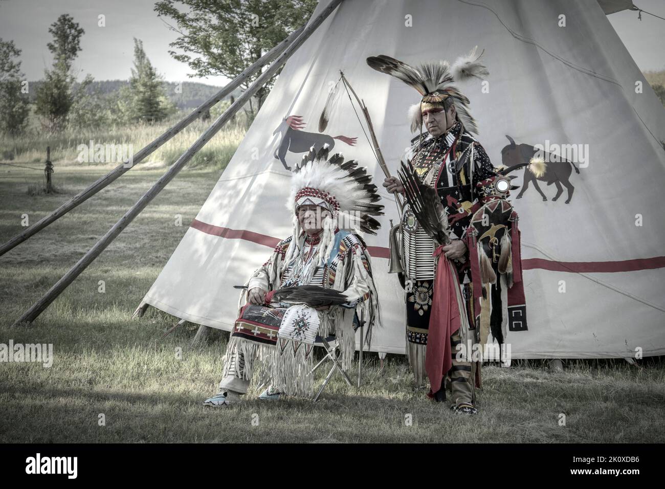 États-Unis, Great Plains, Dakota du Sud, Black Hills, Jim Yellowhawk, Jerry Yellowhawk, lakota, Banque D'Images