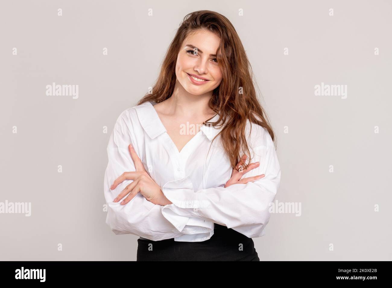 femme d'affaires à la réussite à la tête de femme intelligente Banque D'Images