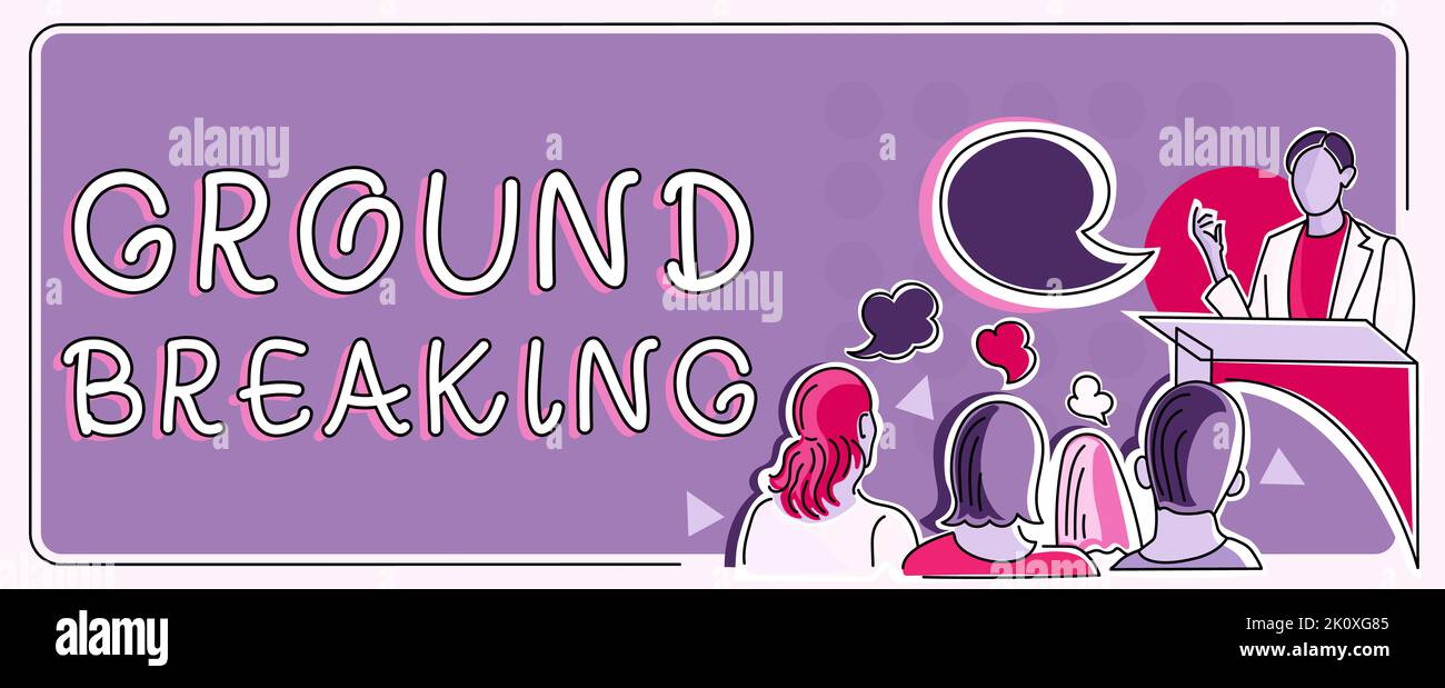 Légende du texte présentant Ground BreakingVery nouveau et un grand changement par rapport à d'autres choses de son type. Internet concept très nouveau et un grand changement par rapport à d'autres Banque D'Images