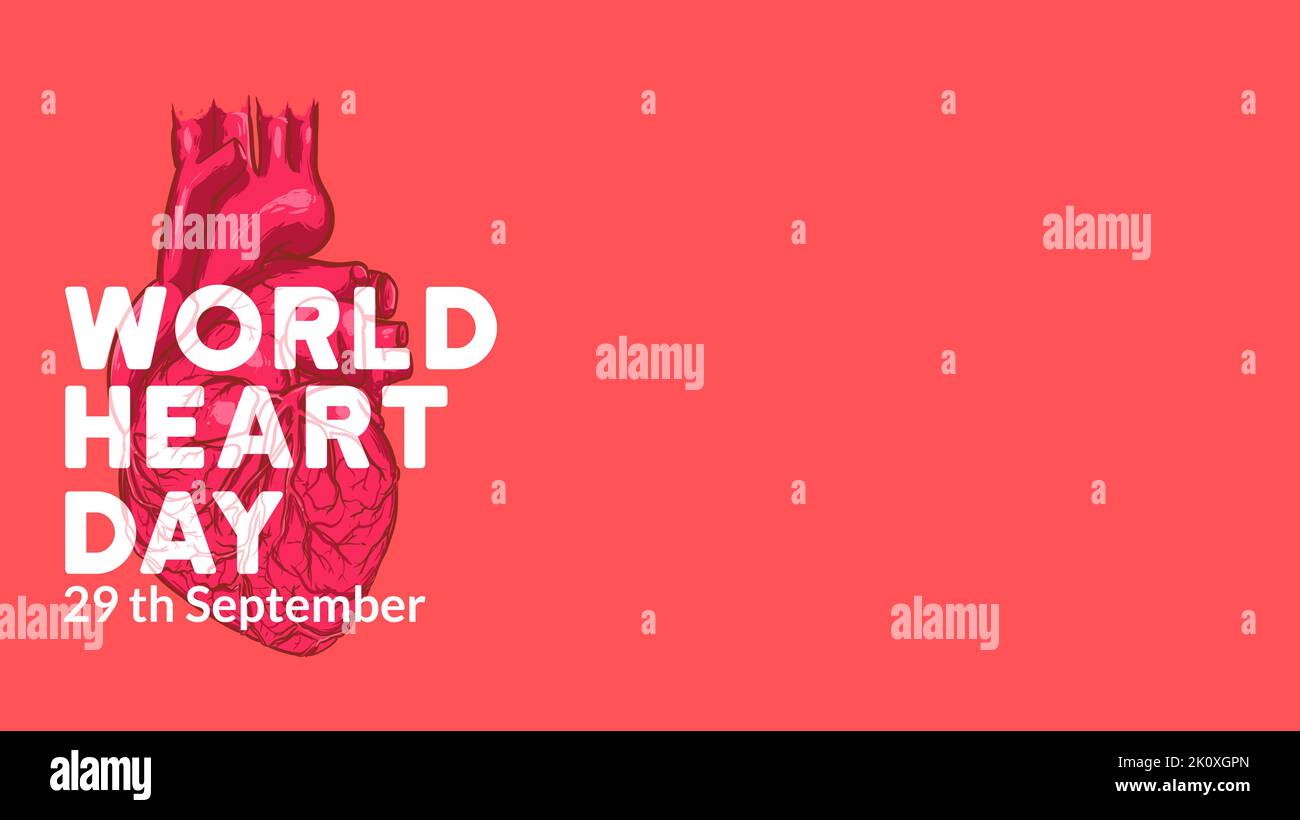 concept world heart day. avec espace vide pour l'illustration vectorielle de modèle de texte personnalisé Illustration de Vecteur