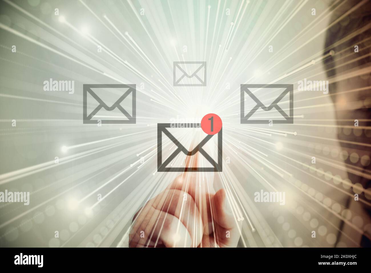 Et un nouveau courriel Banque D'Images