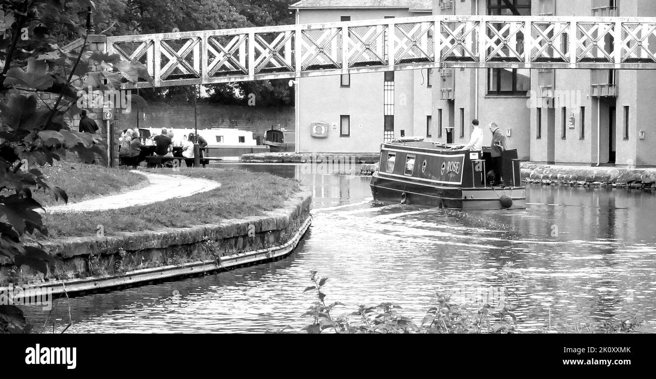 Bateau-canal sur le canal de Lancaster Banque D'Images