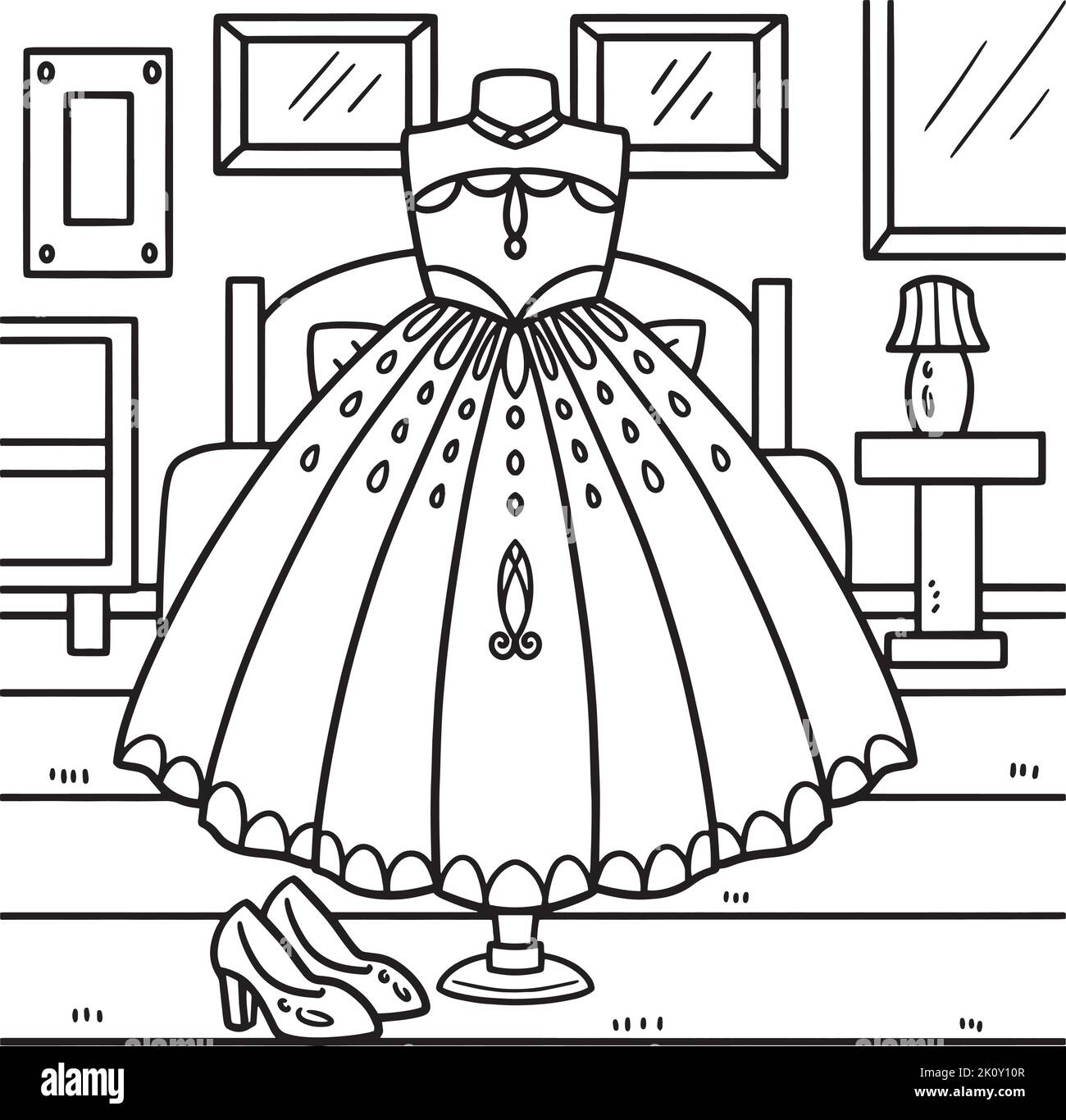 Page de coloriage de mariage pour les enfants Illustration de Vecteur