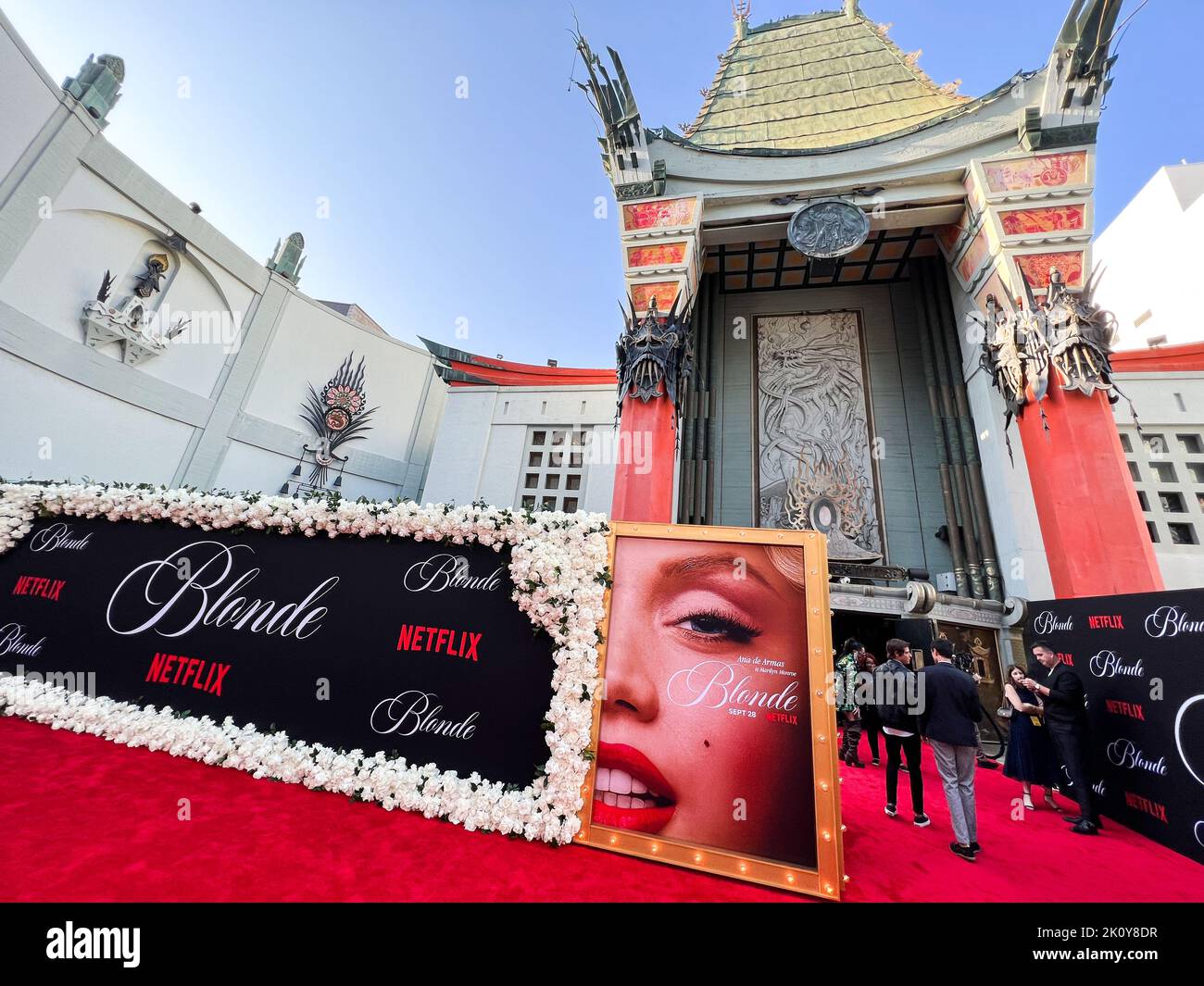 HOLLYWOOD, LOS ANGELES, CALIFORNIE, États-Unis - SEPTEMBRE 13 : une vue générale de l'atmosphère à la première de Netflix 'Blond' tenue au TCL Chinese Theatre IMAX on 13 septembre 2022 à Hollywood, Los Angeles, Californie, États-Unis. (Photo de Xavier Collin/image Press Agency) Banque D'Images