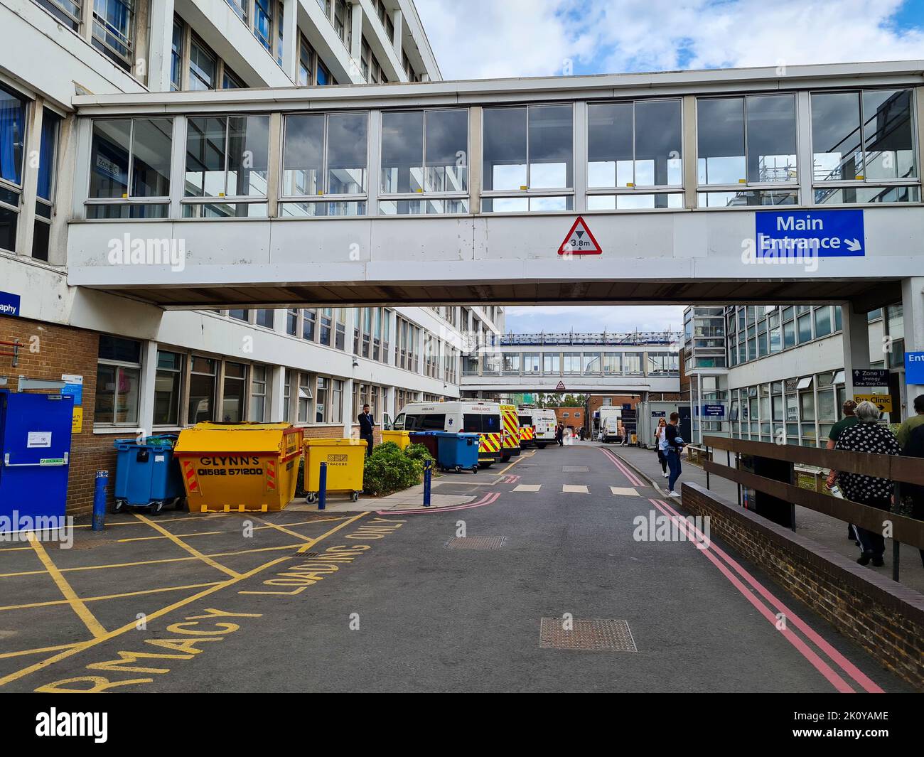 Belle vue sur l'hôpital de Luton et Dunstable, bâtiment de