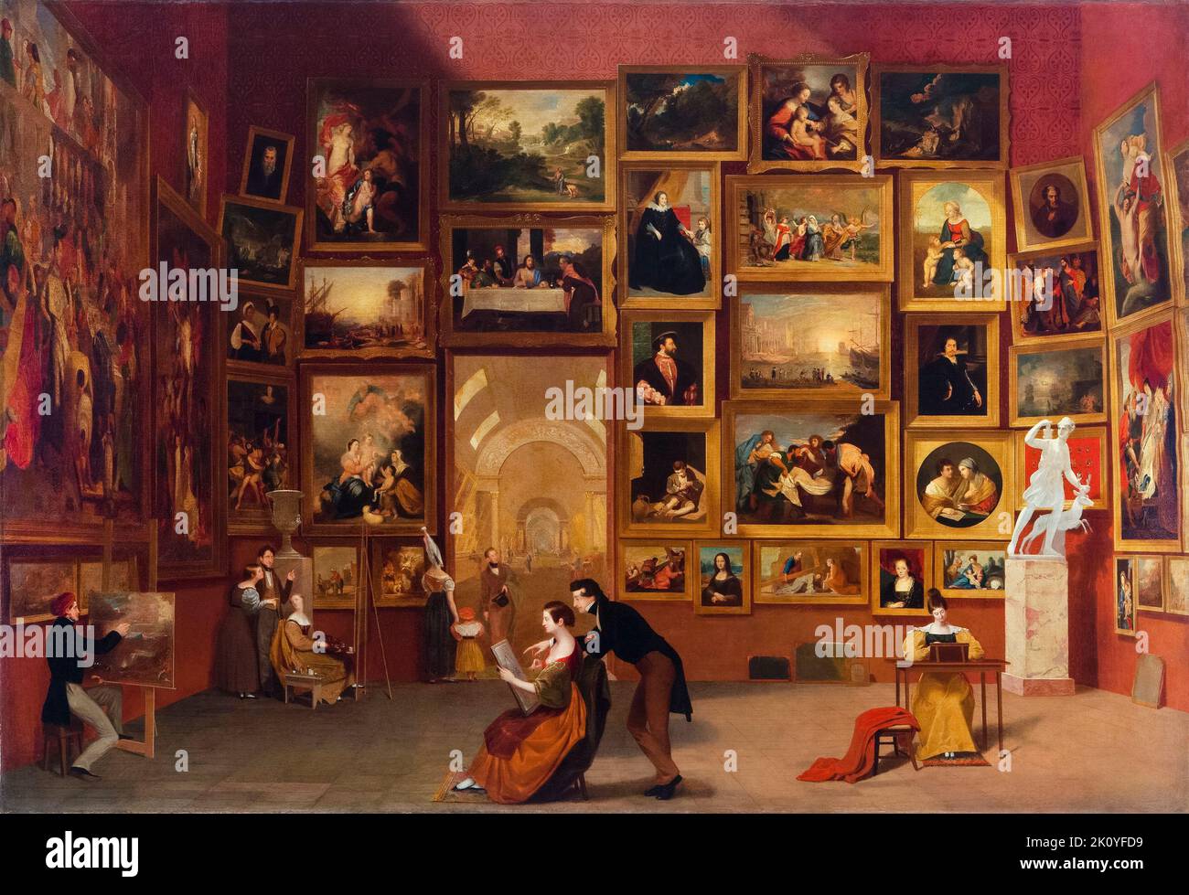 Galerie du Louvre, peinture à l'huile sur toile par Samuel Finley Breese Morse, 1831-1833 Banque D'Images