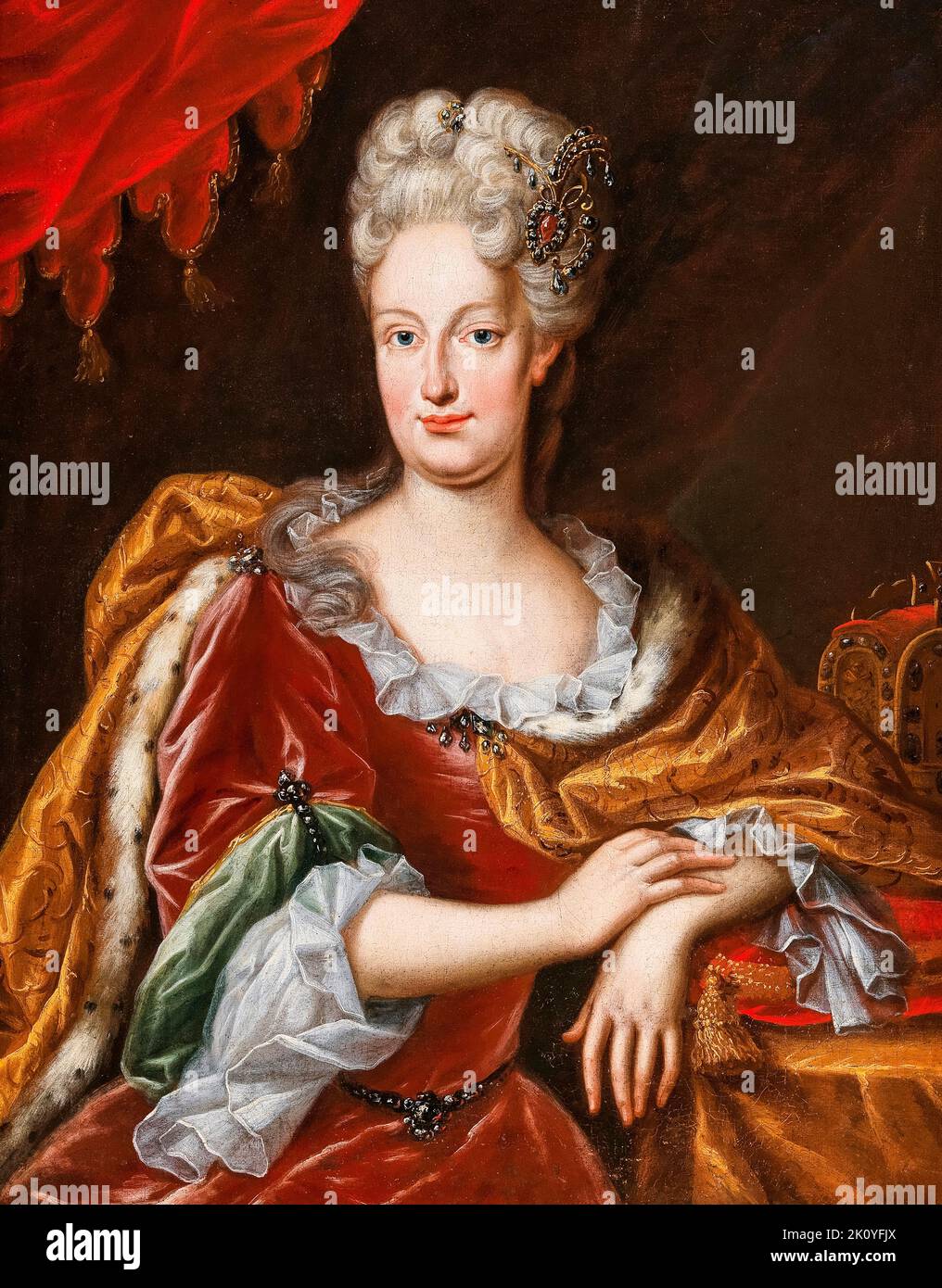 Portrait de l'impératrice Elisabeth Christine de Brunswick-Wolfenbüttel (1691-1750), peinture à l'huile sur toile par Frans van Stampart, 1708-1715 Banque D'Images