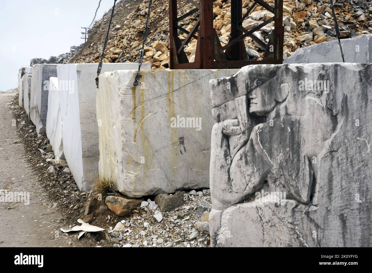 Carrara (Toscane, Italie), carrières de marbre Banque D'Images