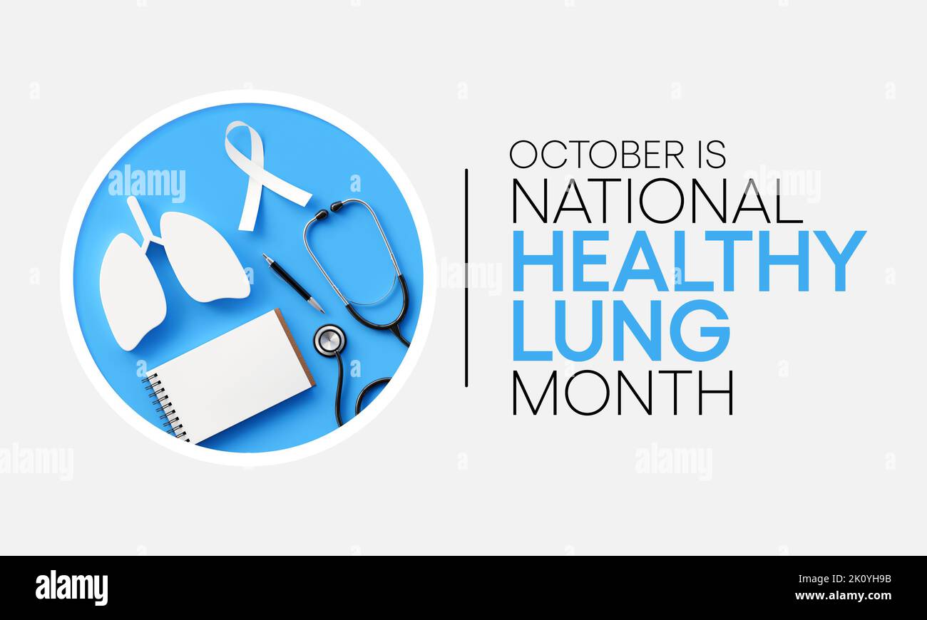 Un mois pulmonaire sain est observé chaque année en octobre pour sensibiliser le public à l'importance de protéger ses poumons contre la négligence générale Banque D'Images