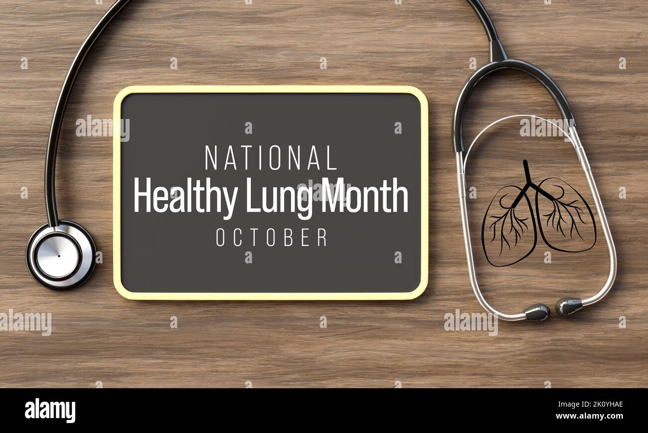 Un mois pulmonaire sain est observé chaque année en octobre pour sensibiliser le public à l'importance de protéger ses poumons contre la négligence générale Banque D'Images