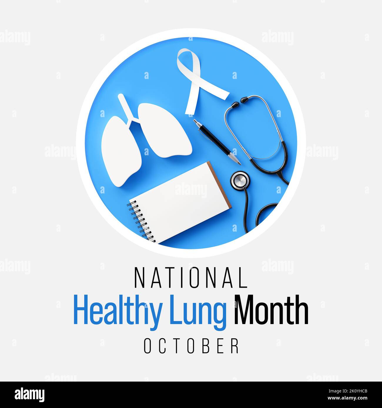 Un mois pulmonaire sain est observé chaque année en octobre pour sensibiliser le public à l'importance de protéger ses poumons contre la négligence générale Banque D'Images