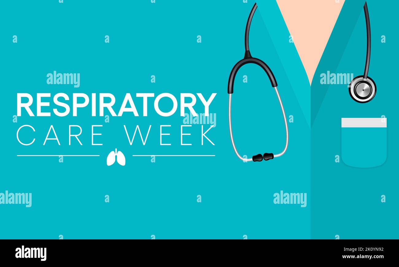 La semaine des soins respiratoires est observée chaque année en octobre afin de sensibiliser les gens à l'amélioration de la santé pulmonaire. Illustration vectorielle Illustration de Vecteur