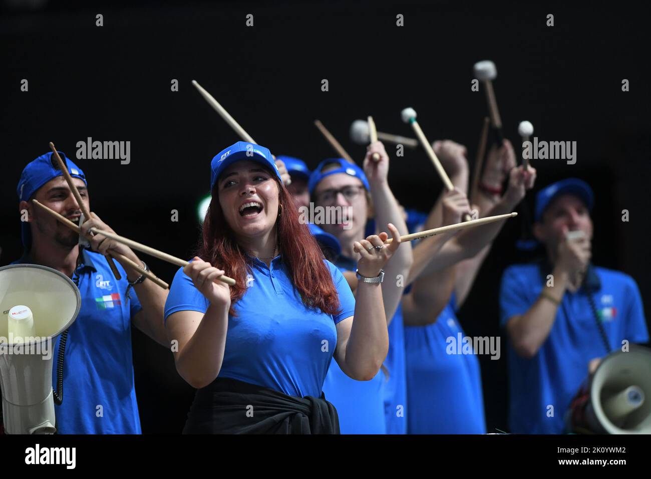 Fans italiens à la finale de la coupe Davis, Groupe A (Bologne) Banque D'Images