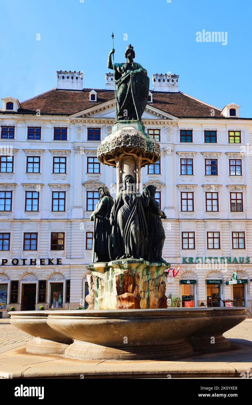 Brunnen, Wien, Wien Brunnen, Kaiser Ferdinand Brunne in der Innenstadt von Wien Banque D'Images