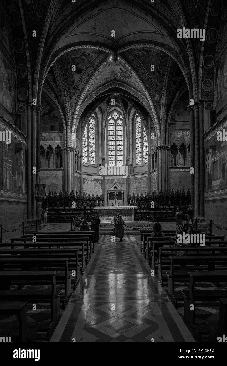 Ancienne basilique papale de San Francesco d'Assise. Art et religion. Banque D'Images