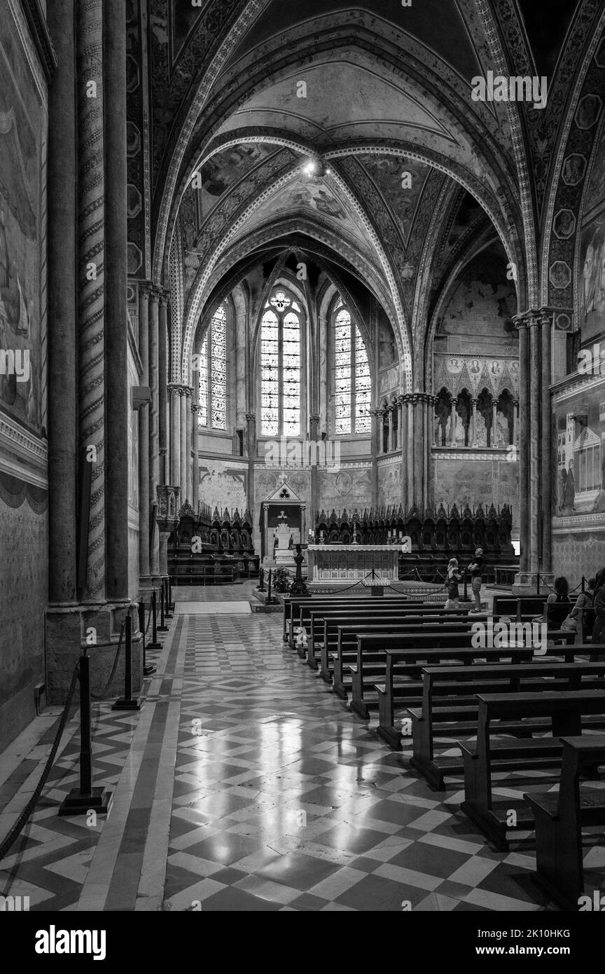 Ancienne basilique papale de San Francesco d'Assise. Art et religion. Banque D'Images