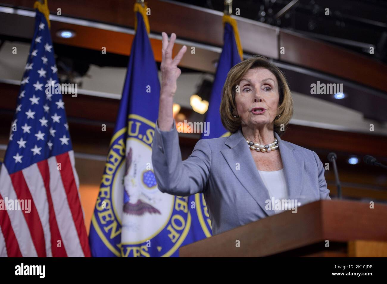 Washington, États-Unis. 14th septembre 2022. Présidente de la Chambre Nancy Pelosi, D-CA, tient sa conférence de presse hebdomadaire au Capitole des États-Unis à Washington, DC mercredi, 14 septembre 2022. Photo de Bonnie Cash/UPI Credit: UPI/Alay Live News Banque D'Images