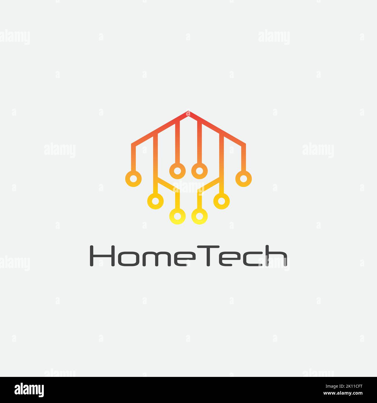 icône moderne de la maison intelligente. Modèle de conception du logo Creative TECH House Illustration de Vecteur