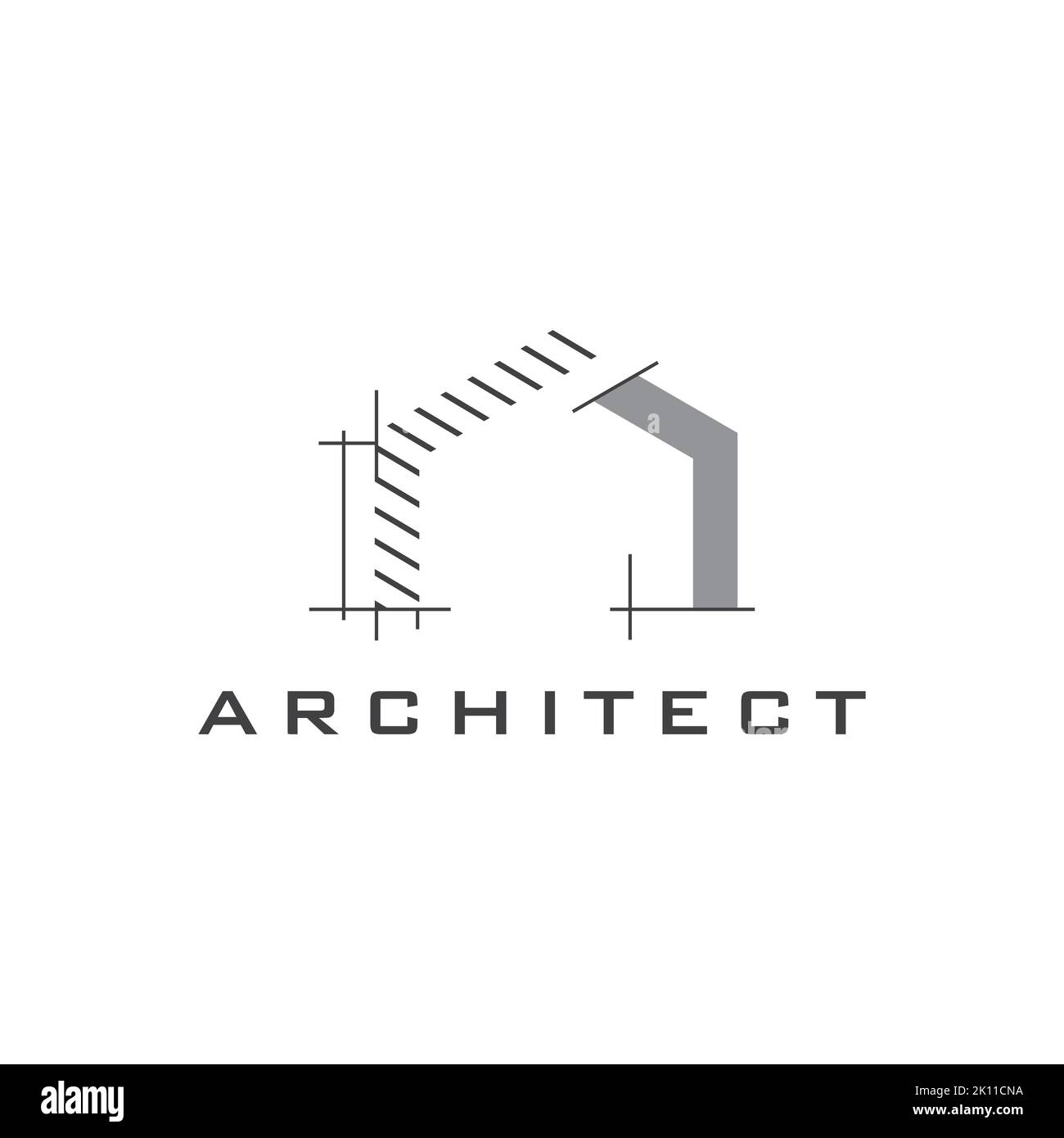 Modèle de conception du logo de construction. Vecteur d'icône de maison d'architecte créatif. Illustration de Vecteur
