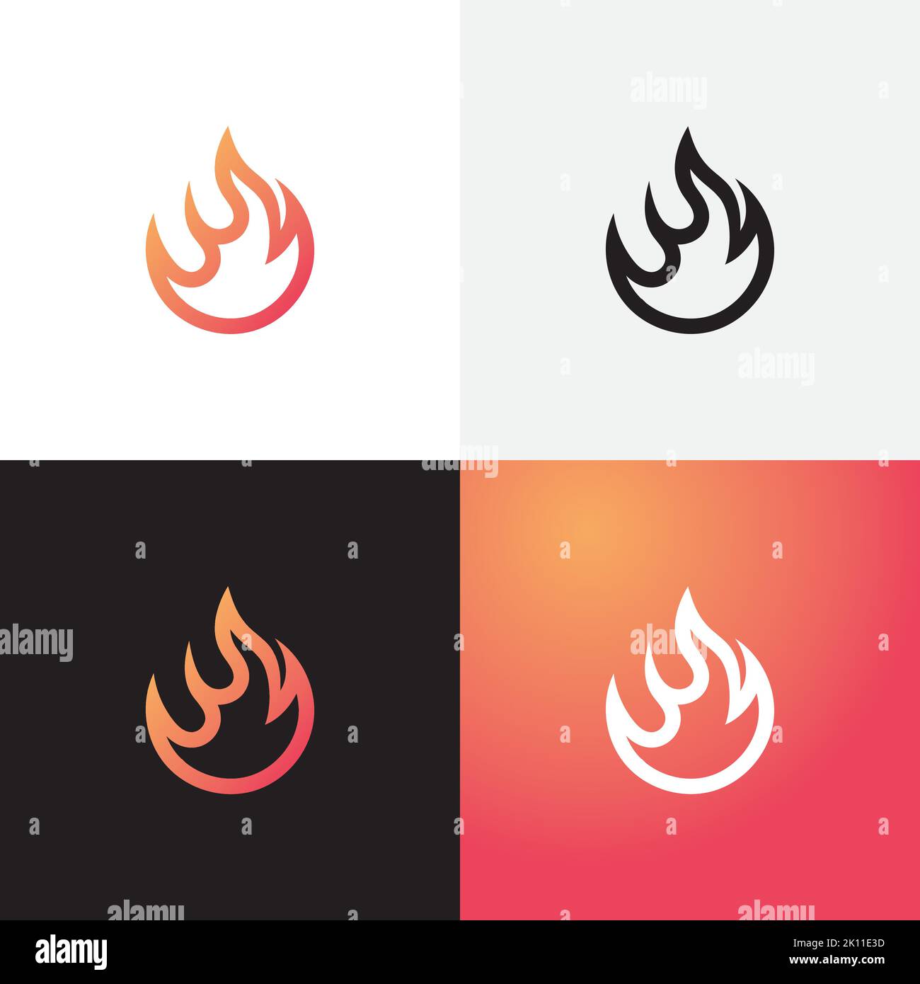 Modèle de conception de logo de feu. Icône de flamme abstraite Illustration de Vecteur