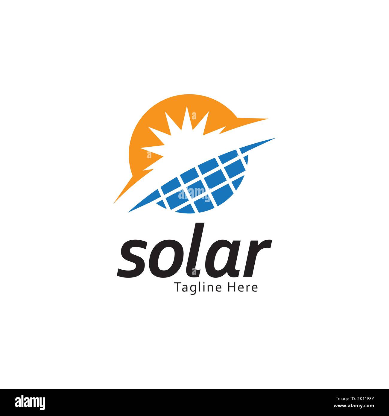 Modèle vectoriel de logo de panneau solaire Sun Illustration de Vecteur