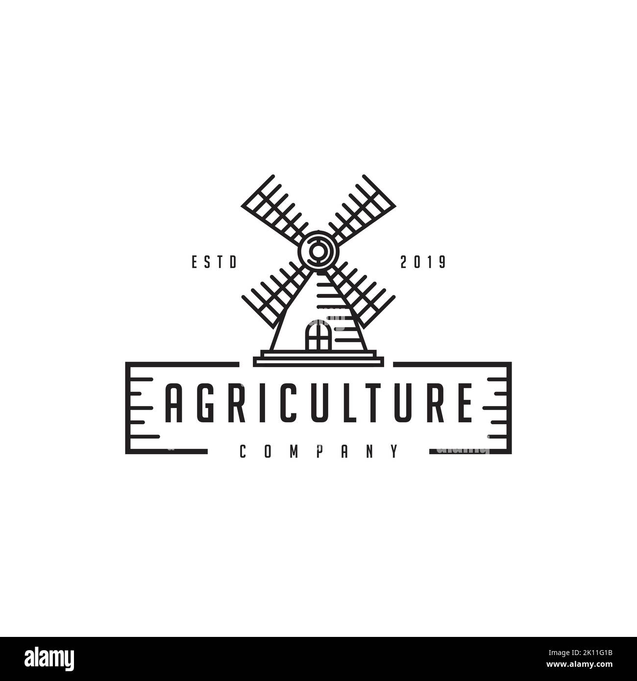 modèle vectoriel de conception de logo windmill Illustration de Vecteur