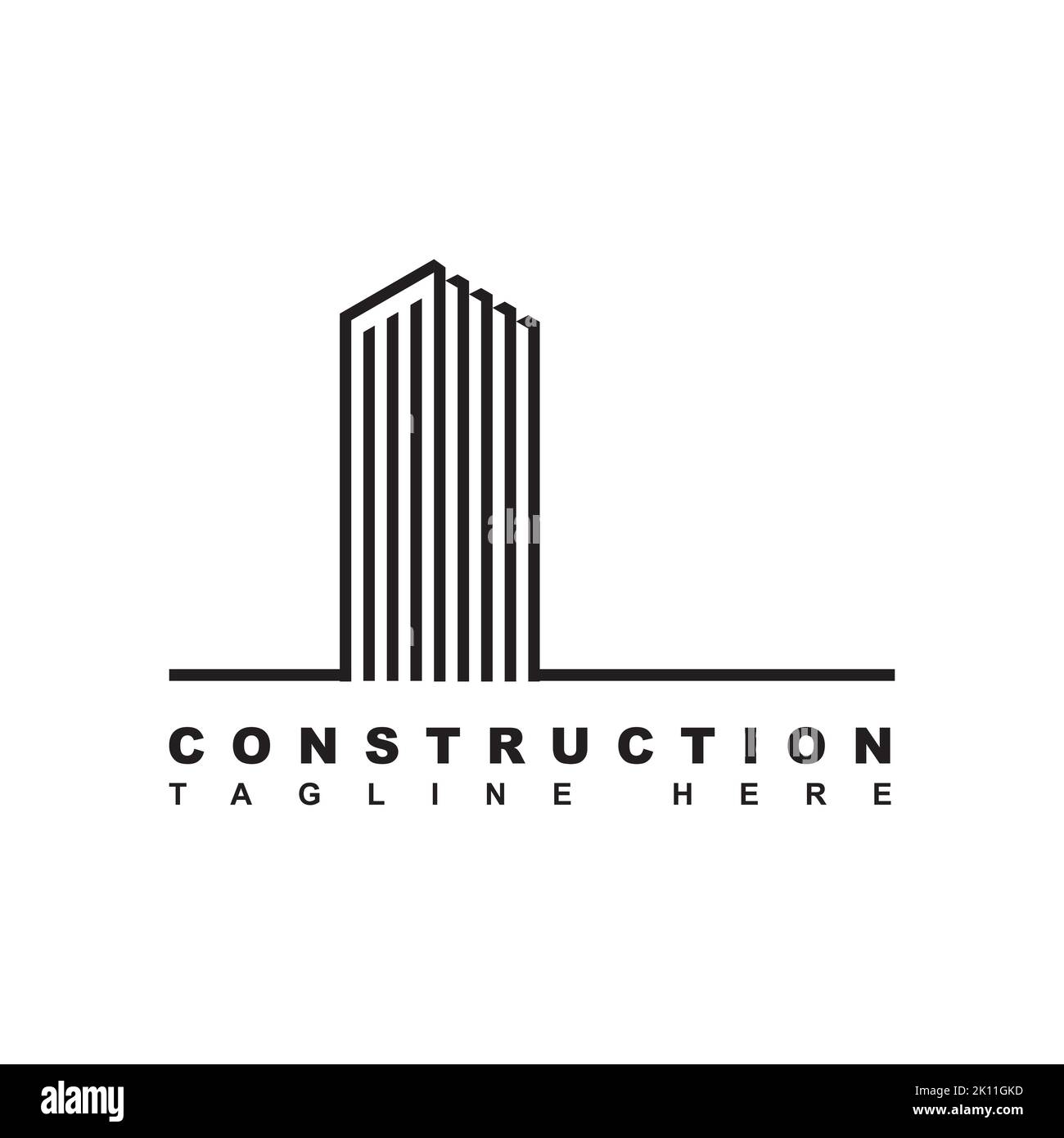 Logo de construction de bâtiment. Conception de modèle moderne. Illustration d'icône vectorielle Illustration de Vecteur