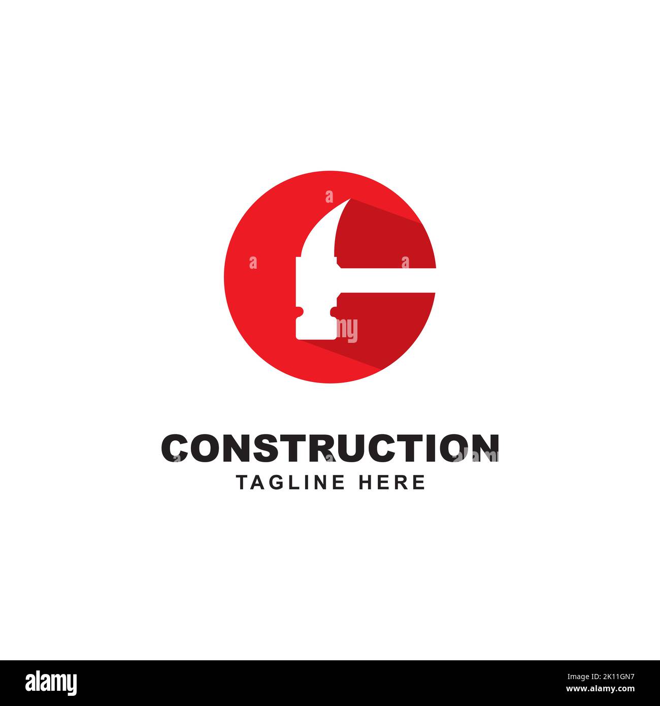 modèle de conception avec logo de marteau, lettre c. Illustration de Vecteur