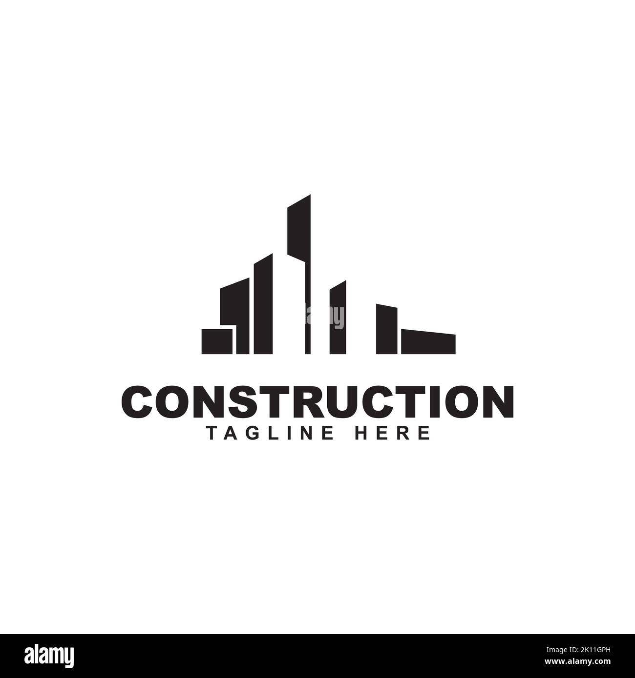 modèle de conception de logo d'icône de bâtiment de construction Illustration de Vecteur