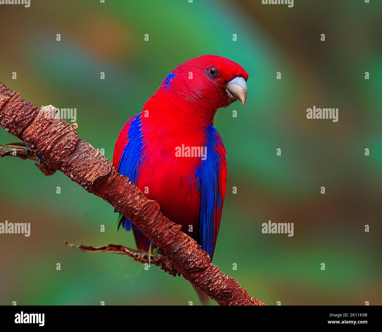 Une rosella cramoisi, Platycercus elegans Banque D'Images