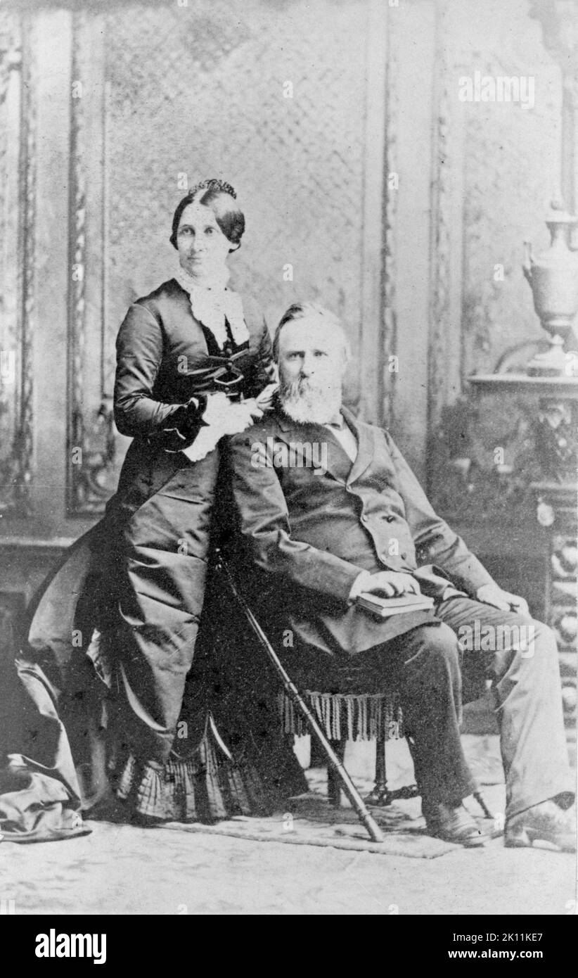 Le président Rutherford Hayes et la femme de jos Lucy Webb Hayes. Banque D'Images