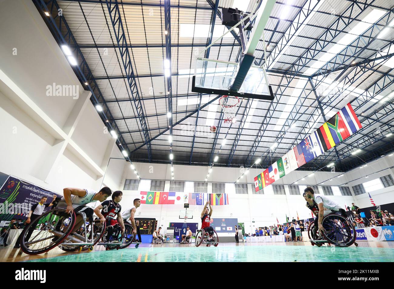 Phuket, Thaïlande. 14th septembre 2022. Rintaro Furusaki (JPN) basketball en fauteuil roulant : 2021 IWBF hommes U23 Championnat du monde de basketball en fauteuil roulant quart de finale match entre le Japon 64-43 Israël au complexe sportif de l'Université Prince of Songkla, campus de Phuket à Phuket, Thaïlande . Credit: AFLO/Alay Live News Banque D'Images