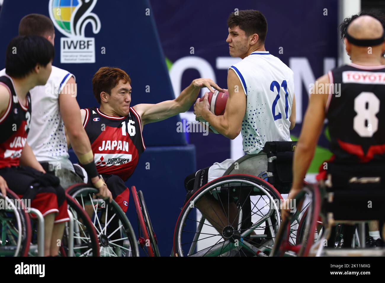 Phuket, Thaïlande. 14th septembre 2022. Akinobu Ito (JPN) basketball en fauteuil roulant : 2021 IWBF hommes U23 Championnat du monde de basketball en fauteuil roulant quart de finale match entre le Japon 64-43 Israël au complexe sportif de l'Université Prince of Songkla, campus de Phuket à Phuket, Thaïlande . Credit: AFLO/Alay Live News Banque D'Images