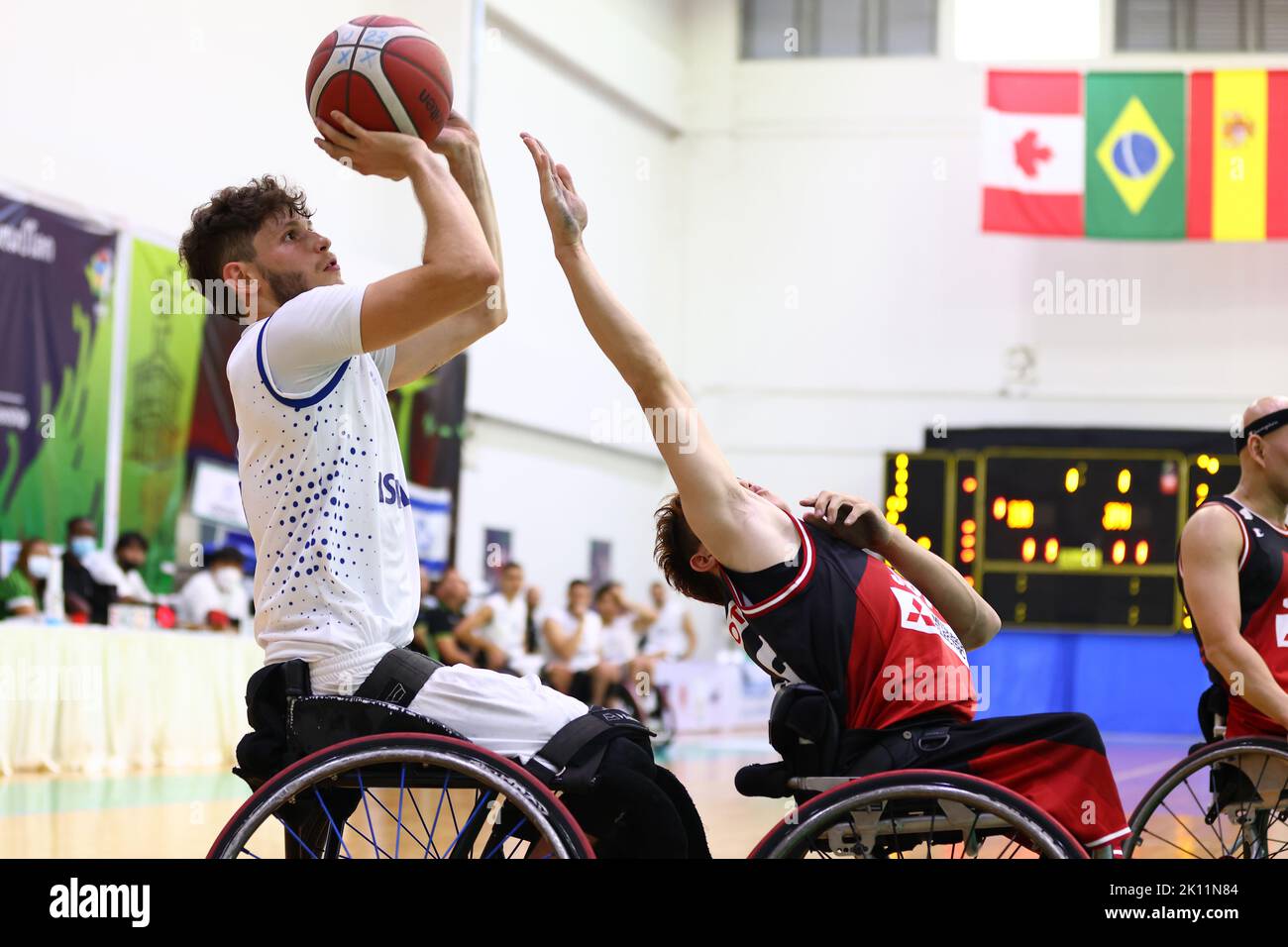 Phuket, Thaïlande. 14th septembre 2022. Amit VIGODA (ISR) basketball en fauteuil roulant : 2021 IWBF hommes U23 Championnat du monde de basketball en fauteuil roulant quart de finale match entre le Japon 64-43 Israël au complexe sportif de l'Université Prince de Songkla, campus de Phuket à Phuket, Thaïlande . Credit: AFLO/Alay Live News Banque D'Images